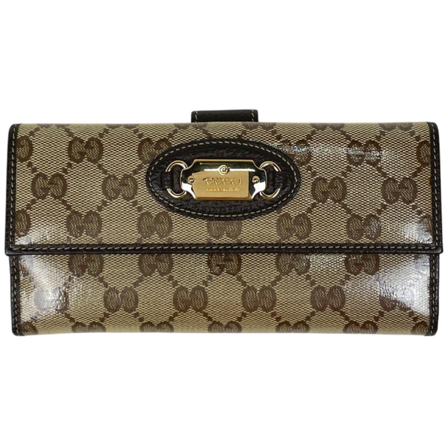 GUCCI（グッチ） GUCCI GG柄 二つ折り 長財布 GGクリスタル 札入れ 