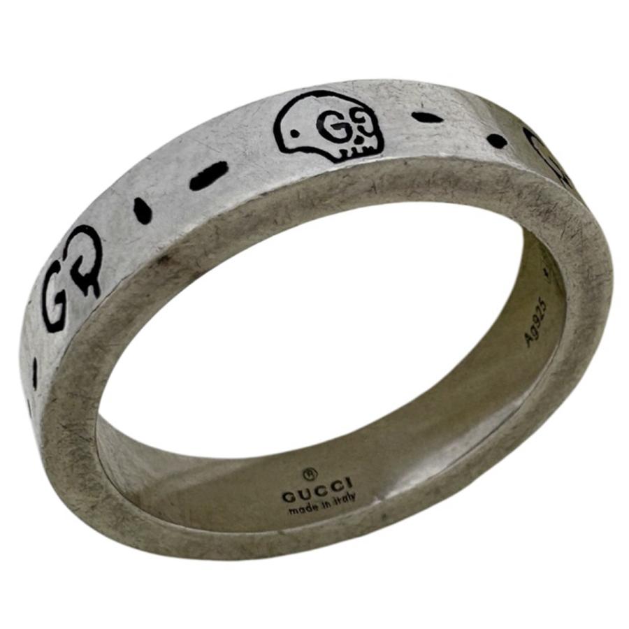 美品 GUCCI グッチ ゴースト スカル リング 13号 シルバー925 GUCCI（グッチ） グッチゴースト リング GG柄 ドクロ 指輪 リング 13.5