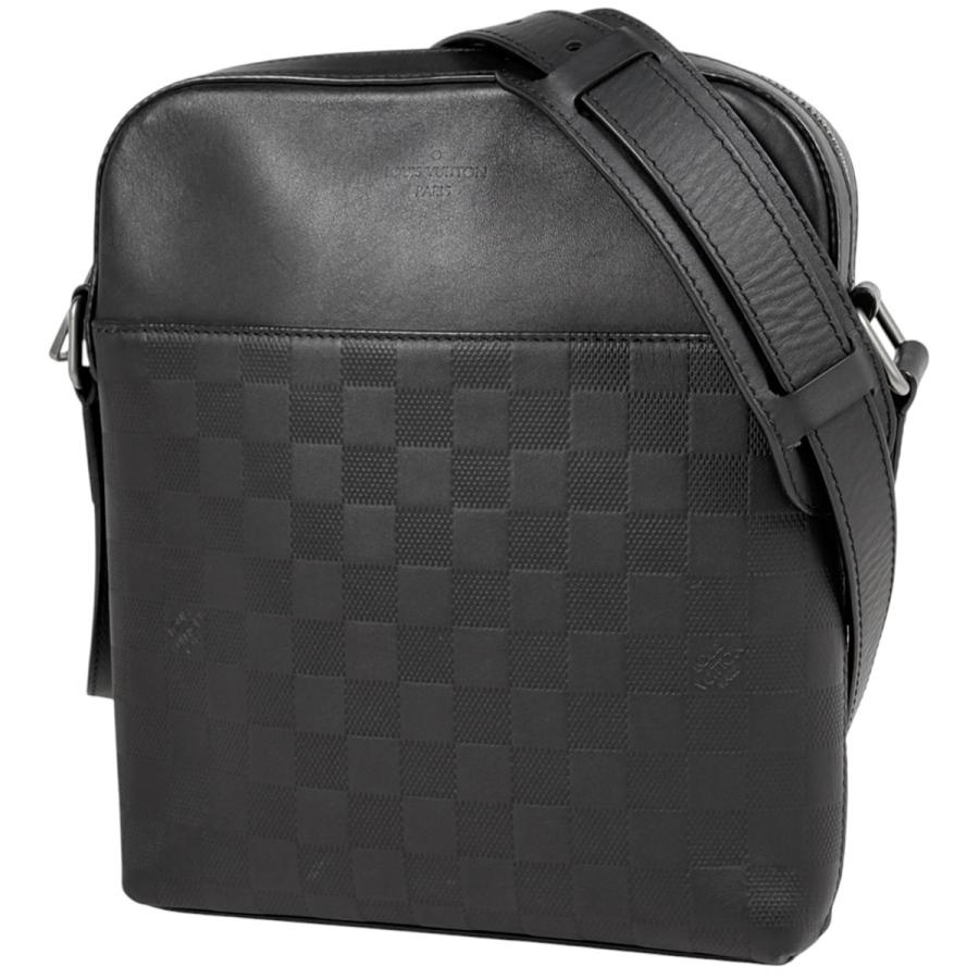 極 美品 LOUIS VUITTON ルイヴィトン ディストリクト ダミエ アンフィニ レザー 本革 ショルダーバッグ ポシェット ブラック 18335 LOUIS VUITTON（ルイ・ヴィトン） ポシェット ディストリクト 斜め掛け