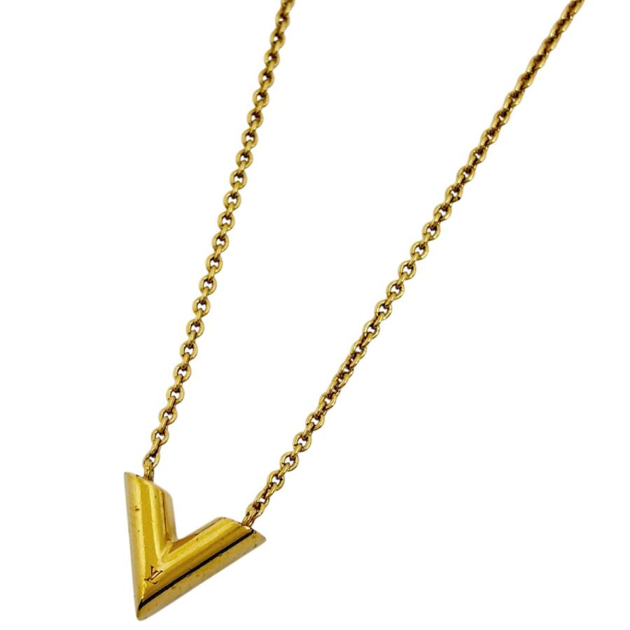 Louis Vuitton Vロゴ ネックレス ゴールド LOUIS VUITTON（ルイ・ヴィトン） エセンシャル V ネックレス ロゴ