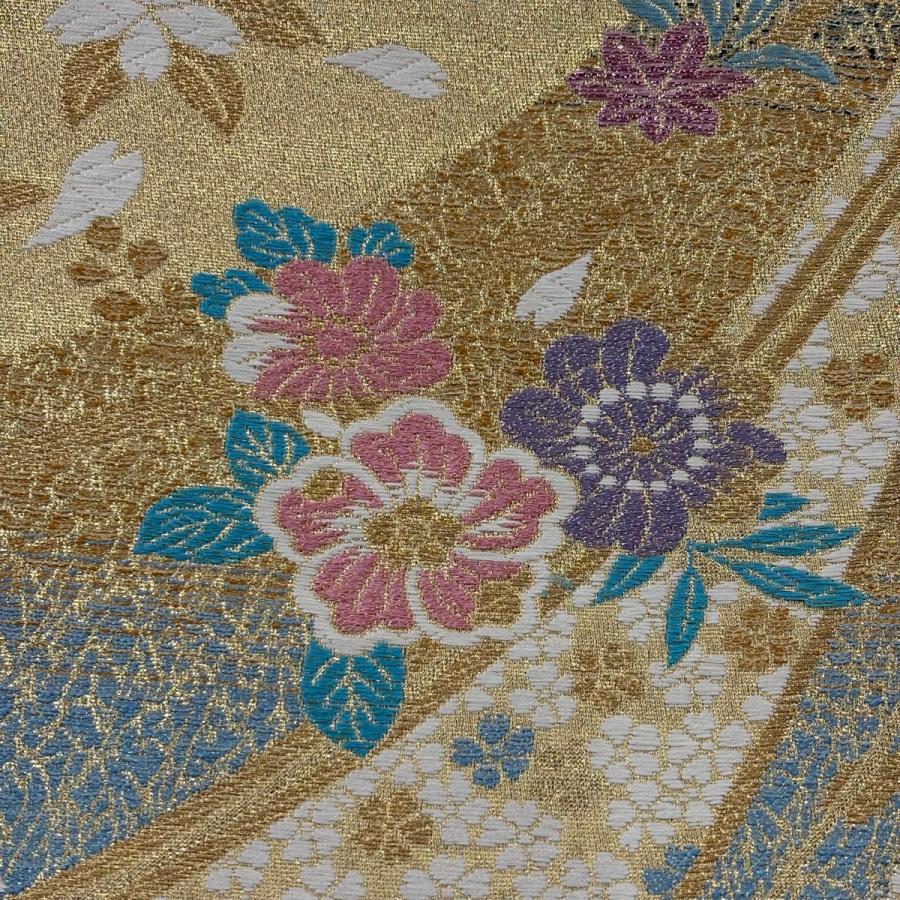 【美品】 振袖 身丈170cm 裄丈69.5cm 正絹 秀品 【中古】 美品 振袖 身丈170.5cm 裄丈71cm L 袷 袋帯フルセット 熨斗 草花 金彩