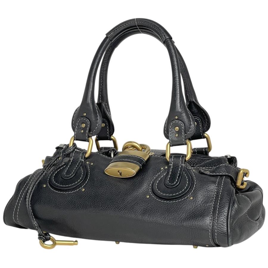 Chloé パディントン ブラック ハンドバッグ 中古品 Chloe（クロエ） パディントン ハンドバッグ レザー ブラック