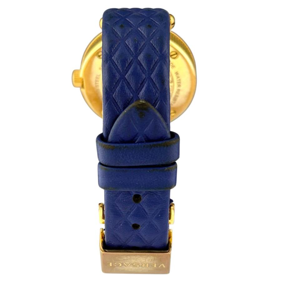 ヴェルサーチ マイクロ　ヴァニタス クォーツ レディース 【中古】 ヴェルサーチ VERSACE マイクロ ヴァニタス 腕時計 SS GP レザー