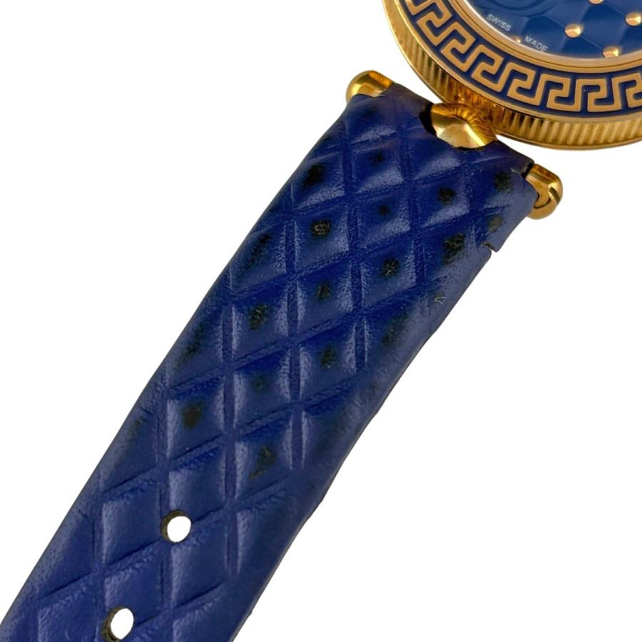 ヴェルサーチ マイクロ　ヴァニタス クォーツ レディース 【中古】 ヴェルサーチ VERSACE マイクロ ヴァニタス 腕時計 SS GP レザー