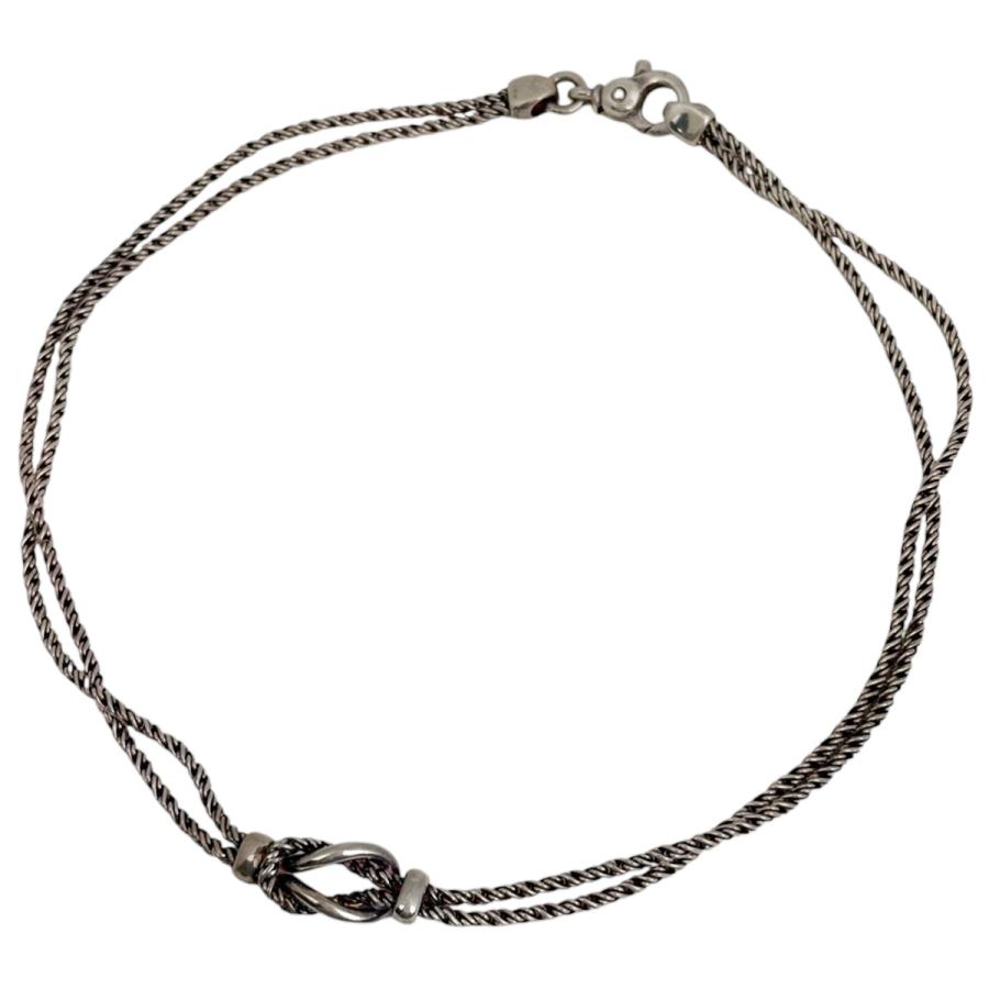 美品 Tiffanyダブルロープ ネックレス センターノット vintage TIFFANY&Co.（ティファニー） ダブルロープ ネックレス センターノット