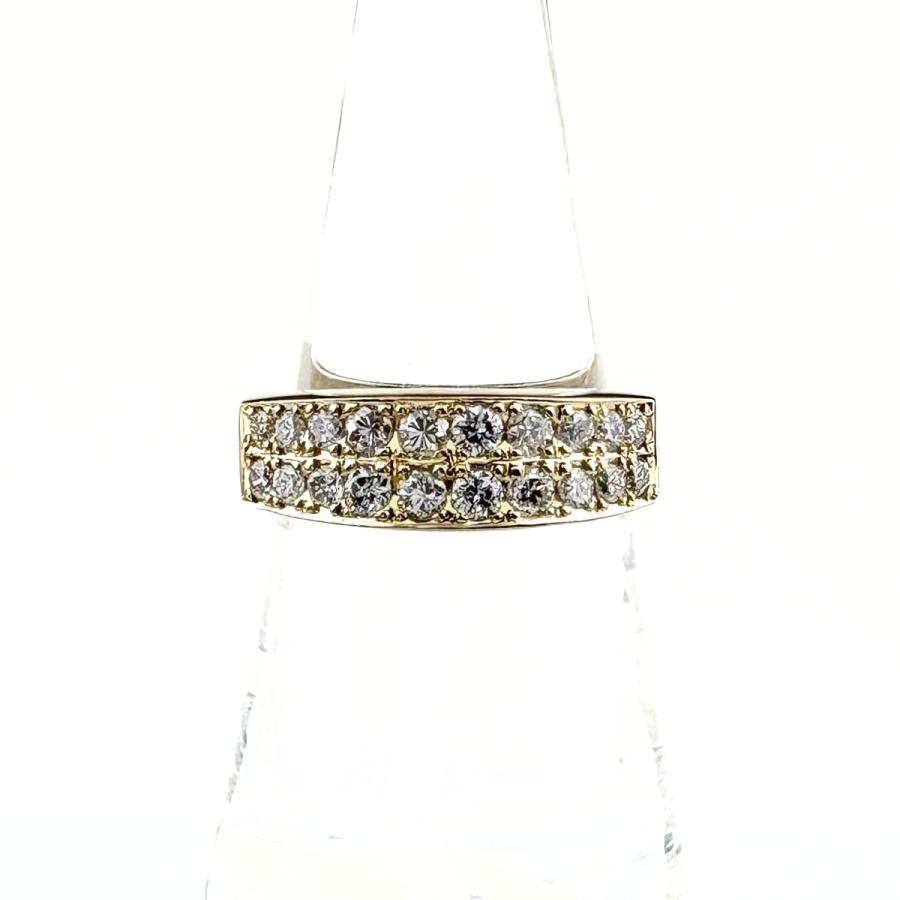 メレダイヤ デザインリング YG イエローゴールド 指輪 リング 14号 K18