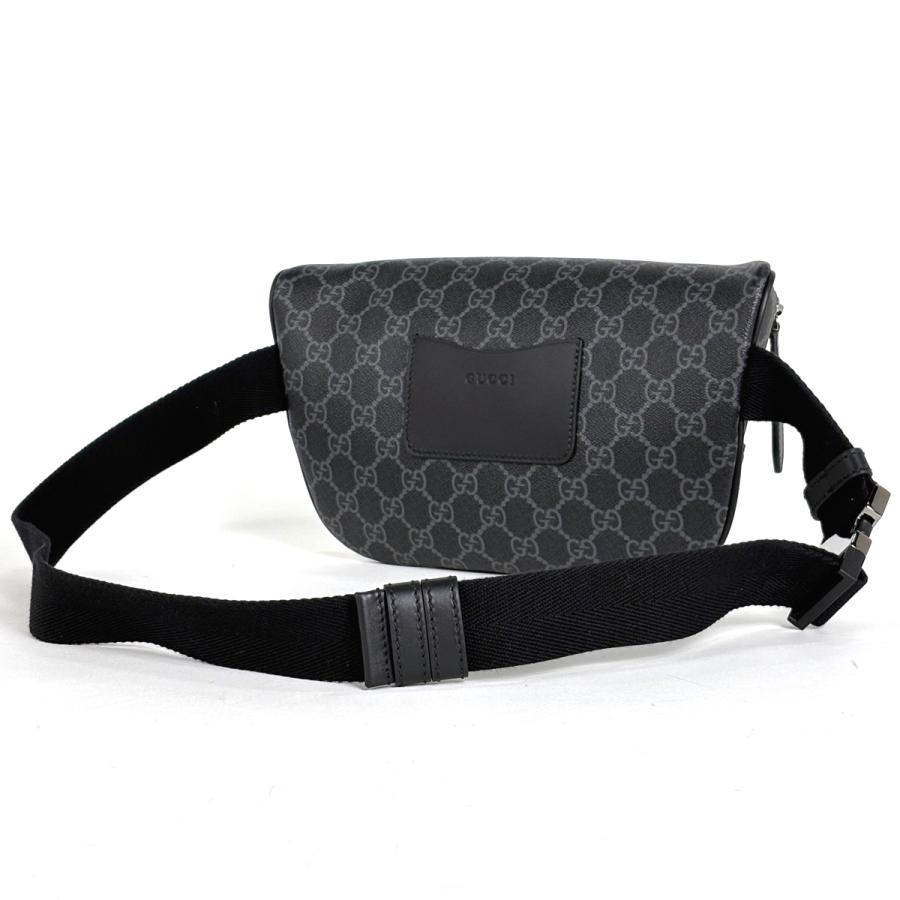 グッチ GUCCI GGエンブレム ミディアム ベルトバッグ ウエストバッグ ボディバッグ コーティングキャンバス ブラック メンズ 中古_1