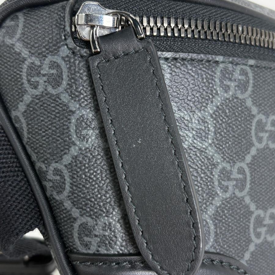 グッチ GUCCI GGエンブレム ミディアム ベルトバッグ ウエストバッグ ボディバッグ コーティングキャンバス ブラック メンズ 中古_5