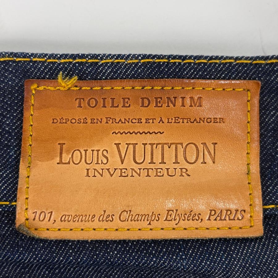 ルイ・ヴィトン Louis Vuitton デニム タイトスカート 裾フリル ボトムス スカート コットン ポリウレタン ブルー レディース 中古_9