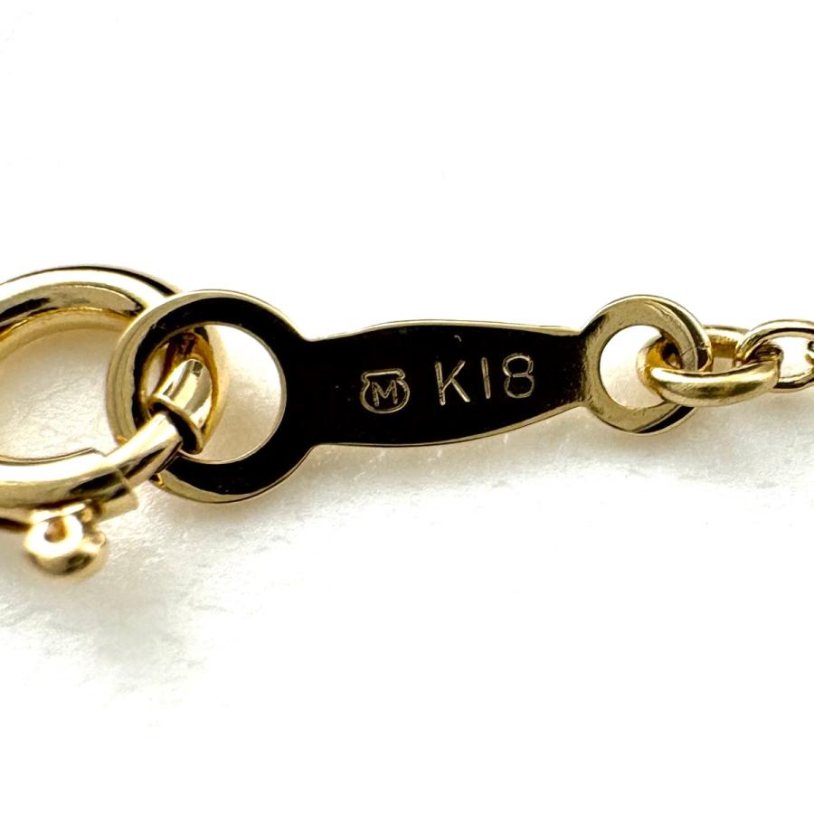 ミキモト MIKIMOTO パール デザインネックレス YG イエローゴールド ペンダント 真珠 ネックレス K18 パール レディース 中古