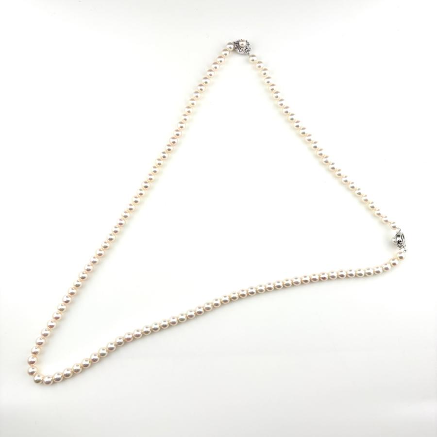 パール デザインネックレス WG ホワイトゴールド 真珠 ブレスレット 2WAY ネックレス K14 WG パール レディース 中古_2