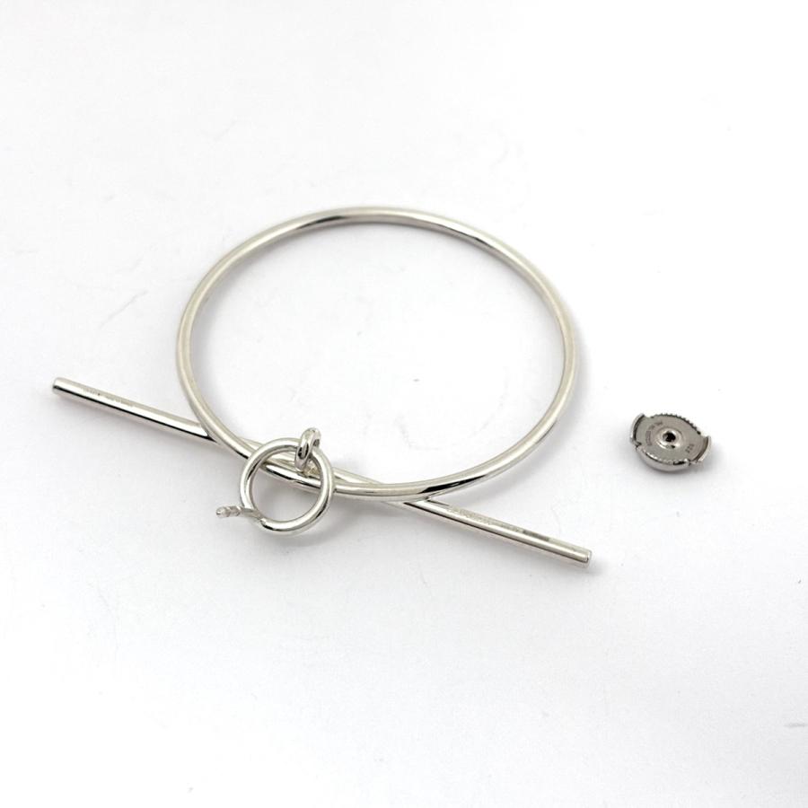 【美品】HERMES フープピアス MM シルバー HERMES（エルメス） ループMM フープ ピアス シルバー925 シルバー
