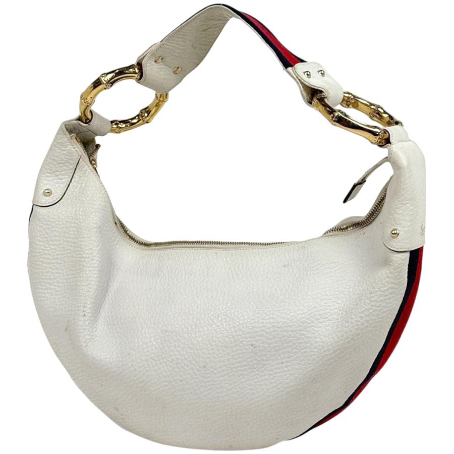 グッチ GGキャンバス シェリー バンブー ワンショルダー ハンドバッグ 131036 グリーン【中古】 グッチ GUCCI GG柄 ショルダーバッグ ワンショルダー シェリーライン