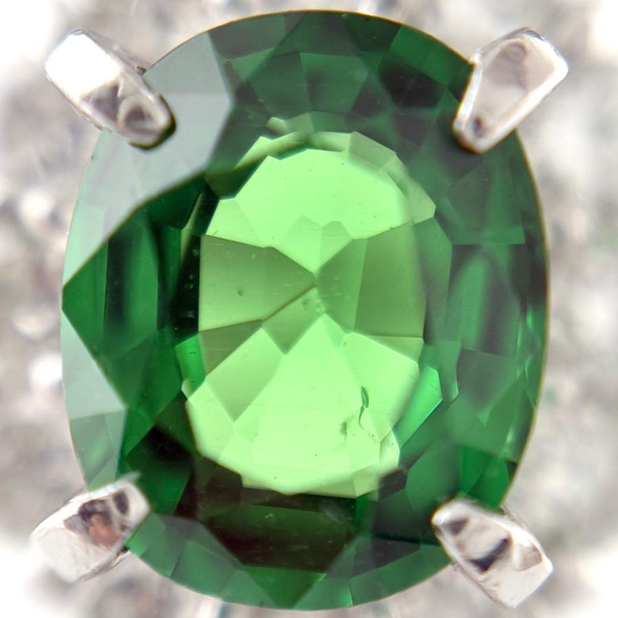 グリーングロッシュラーガーネット デザインリング プラチナ 指輪 