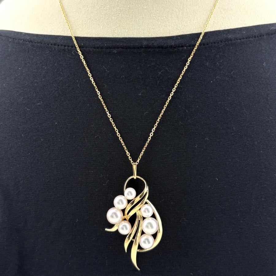 ミキモト MIKIMOTO パール デザインネックレス YG イエロー