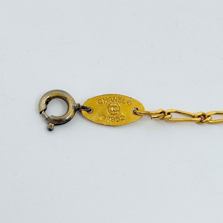 【美品】シャネル ココマーク ラインストーン ネックレス ラウンド ゴールド CHANEL（シャネル） ココマーク ラインストーン ネックレス ラウンド