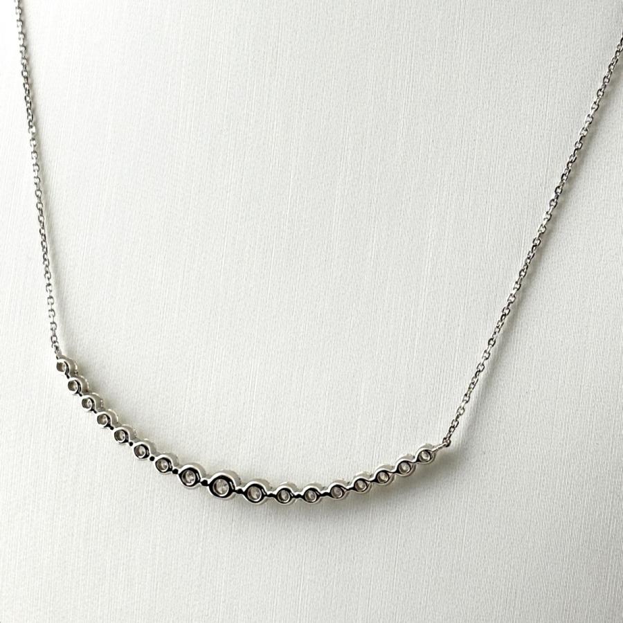 メレダイヤ デザインネックレス プラチナ ペンダント ネックレス Pt900 Pt850 ダイヤモンド レディース 中古_1