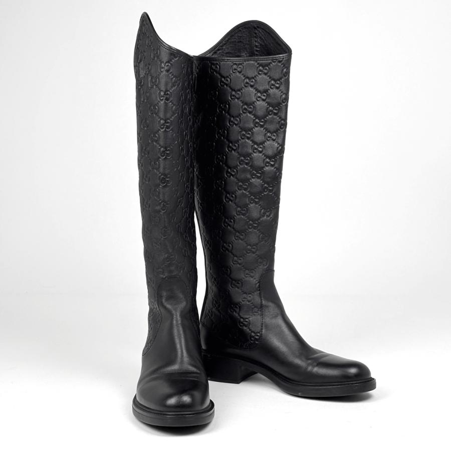 GUCCI（グッチ） グッチシマ ロングブーツ GG柄 靴 ブーツ シマレザー