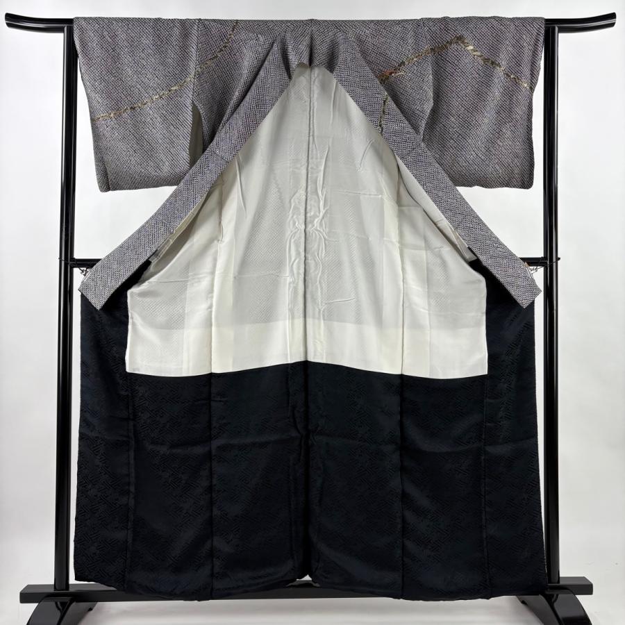 訪問着 身丈157.5cm 裄丈64cm 正絹 秀品 【中古】 訪問着 身丈157.5cm 裄丈64.5cm M 袷 菊 松 金彩 茶色 正絹