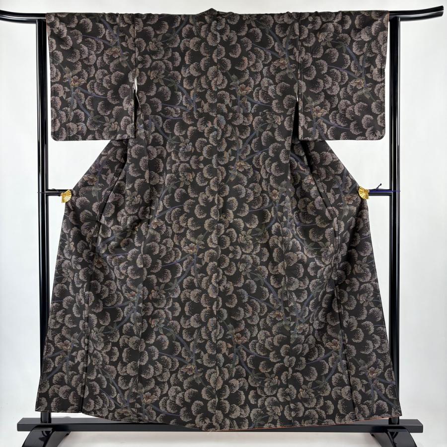【美品】 大島紬 身丈159cm 裄丈63cm 正絹 名品 【中古】 美品 大島紬 身丈159cm 裄丈63.5cm S 袷 純泥染 証紙あり 草花 雪輪 焦
