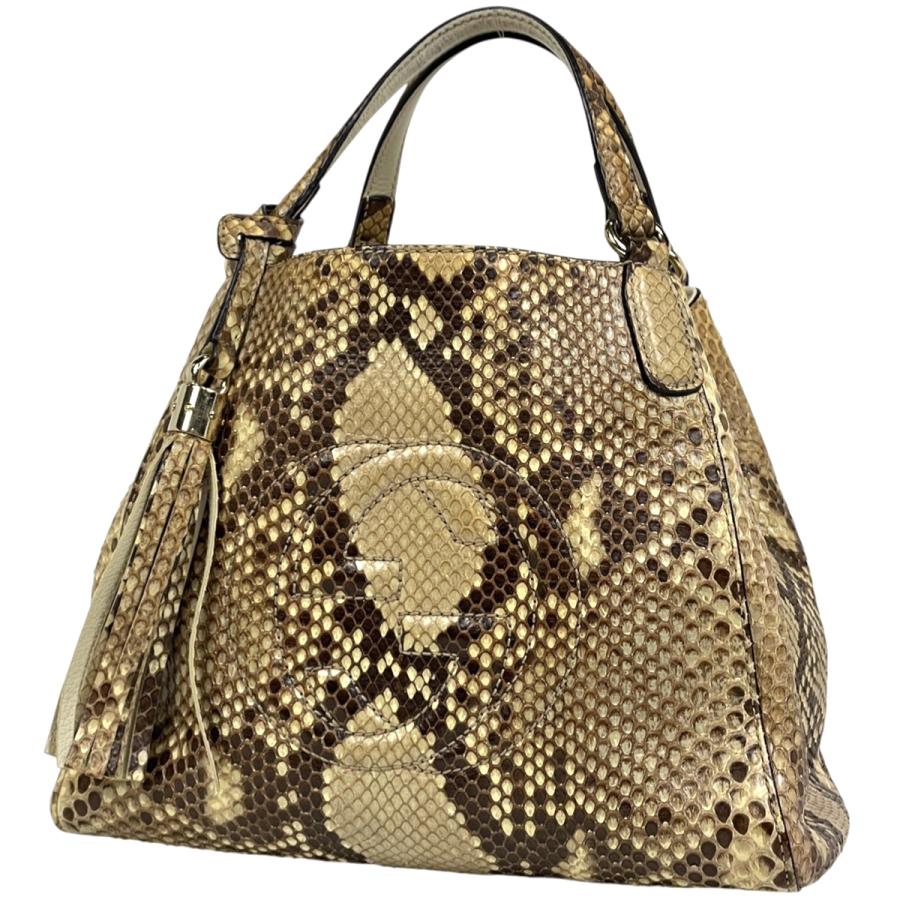 GUCCI（グッチ） ソーホー ハンドバッグ インターロッキングG パイソン 