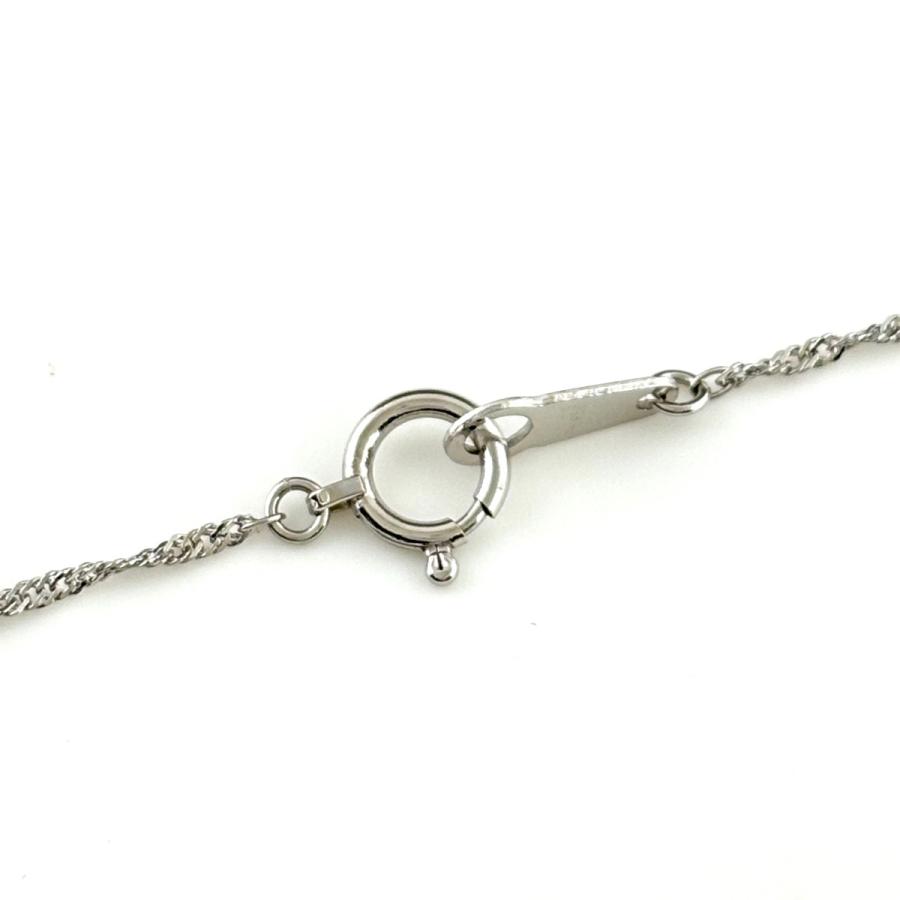 サファイア デザインネックレス プラチナ ペンダント メレダイヤ ネックレス Pt900 Pt850 サファイア レディース 中古