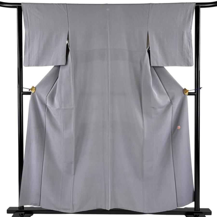 色無地 美品 秀品 身丈155.5cm 裄丈63.5cm 正絹 【中古】 色無地 身丈155.5cm 裄丈62.5cm S 袷 落款あり 薄紫 正絹 秀品 一つ紋