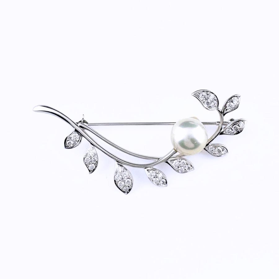 MIKIMOTO（ミキモト） パール デザインブローチ メレダイヤ 真珠