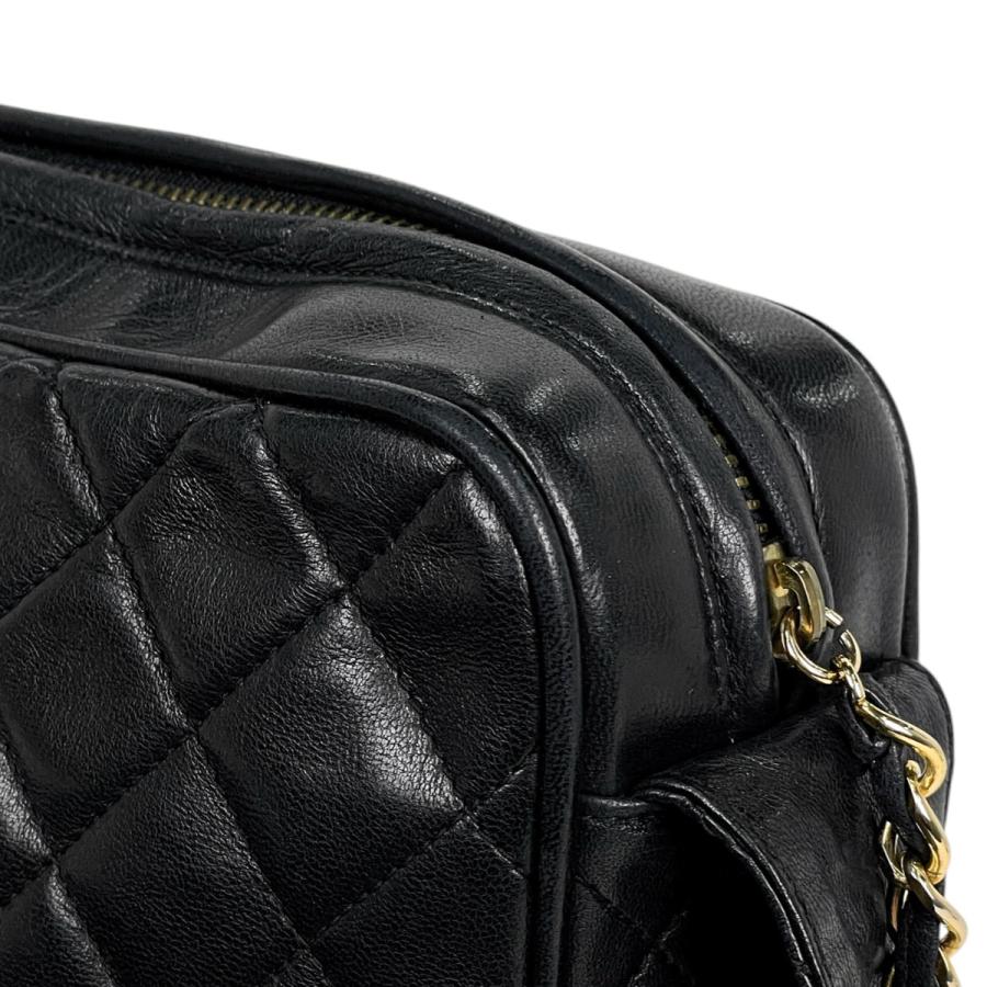 シャネル CHANEL ココマーク フリンジ ショルダーバッグ タッセル マトラッセ ショルダーバッグ レザー ブラック レディース 中古_7