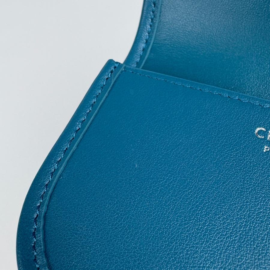 セリーヌ CELINE トリオンフ カードケース コインケース レザー グリーン レディース 中古 | CELINE | 05