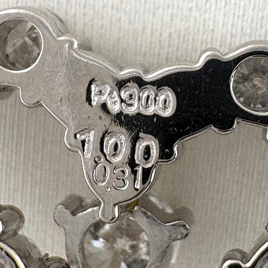 ハートモチーフ デザインネックレス プラチナ ペンダント メレダイヤ ネックレス Pt900 Pt850 ダイヤモンド レディース 中古