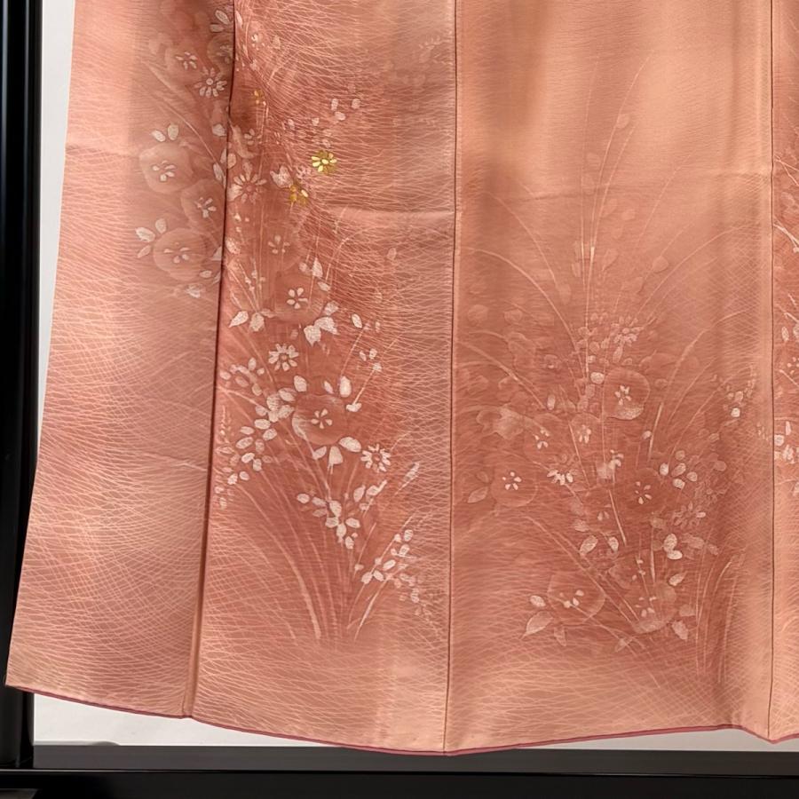 付下げ 身丈151.5cm 裄丈62cm 正絹 名品 【中古】 付下げ 身丈151.5cm 裄丈62.5cm S 袷 華文 鳥 刺繍 ぼかし 薄茶色 正絹