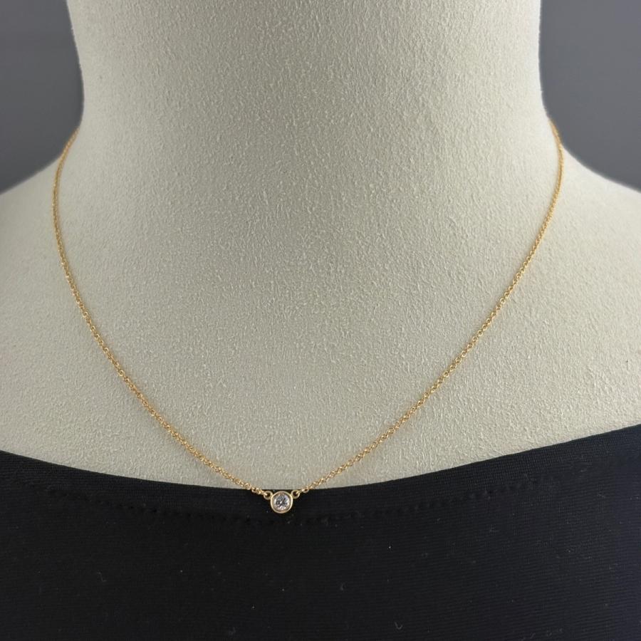 ティファニー TIFFANY&Co. バイザヤード ネックレス YG イエローゴールド ペンダント エルサ ペレッティ ネックレス 750 ダイヤモンド レディース 中古