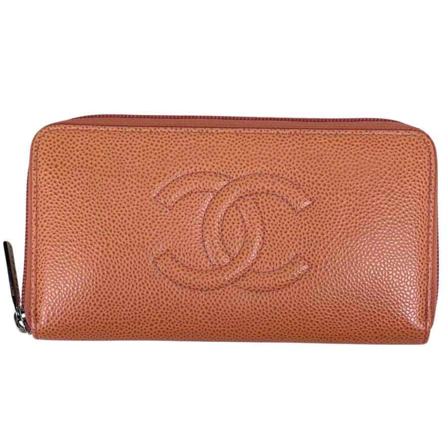 CHANEL シャネル キャビアスキン ココマーク 長財布 ラウンド ジップ CHANEL（シャネル） ココマーク ラウンドファスナー長財布 CC ラウンド
