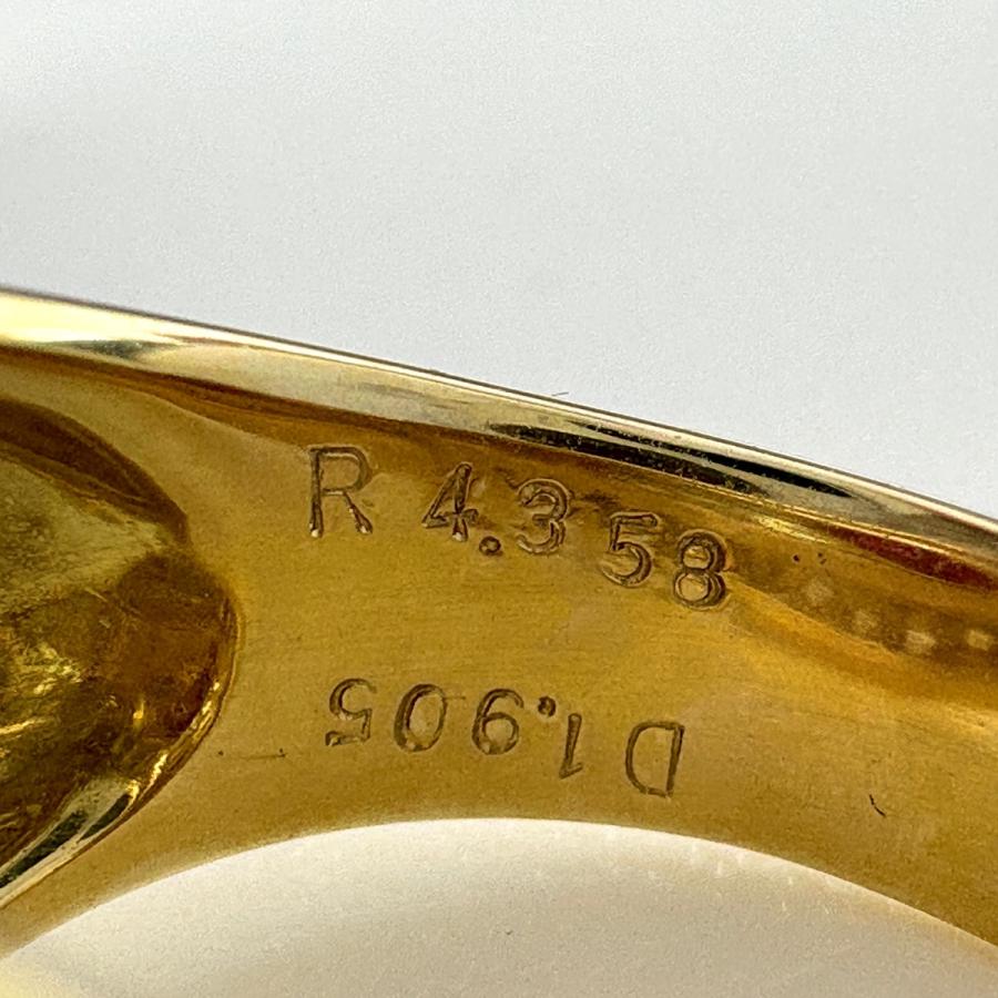 ルビー デザインリング YG イエローゴールド 指輪 リング 12号 750 ルビー ダイヤモンド レディース 中古_6