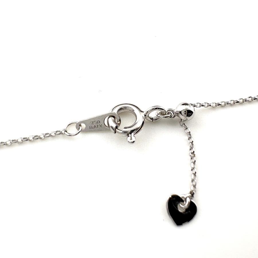 フラワーモチーフ デザインネックレス WG ホワイトゴールド ペンダント 花 メレダイヤ ダイヤモンド ネックレス K18 WG 750 レディース 中古_3