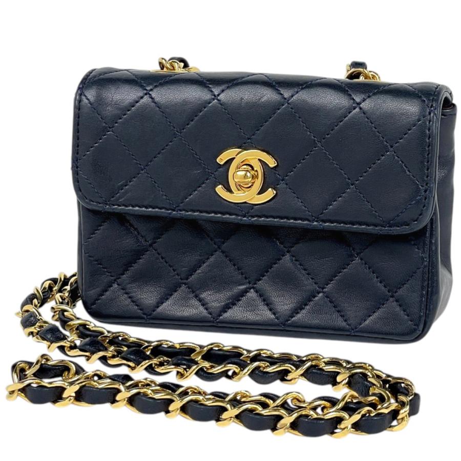 CHANEL シャネル ヴィンテージ チェーンバッグ ミニマトラッセ　ショルダー CHANEL（シャネル） マトラッセ ミニ/AGNEAU TANNE チェーンポシェット