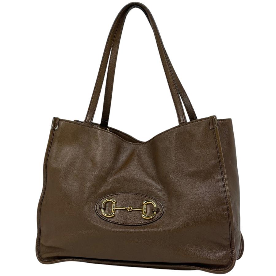 GUCCI（グッチ） ホースビット トートバッグ レザー ブラウン 623694 