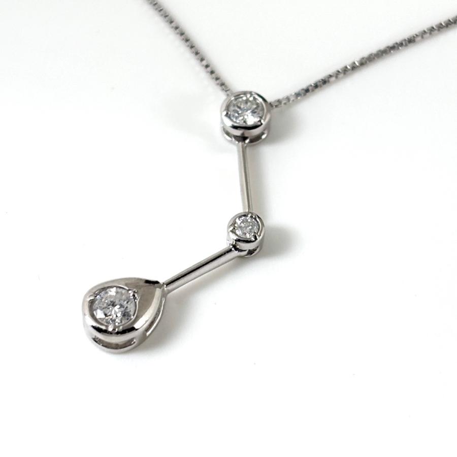メレダイヤ デザインネックレス プラチナ ペンダント ネックレス Pt900 Pt850 ダイヤモンド レディース 中古