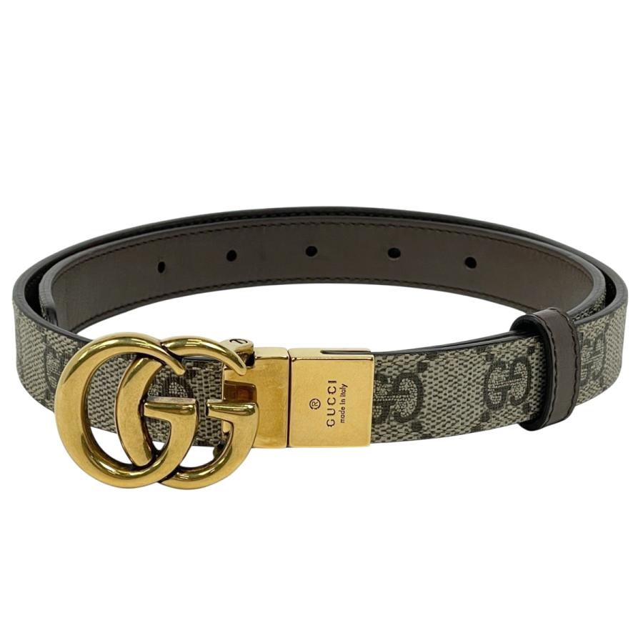 【美品】GUCCI レディース　ベルト　GGマーモントスリムベルト GUCCI（グッチ） GUCCI GGマーモント リバーシブル スリムベルト GG柄