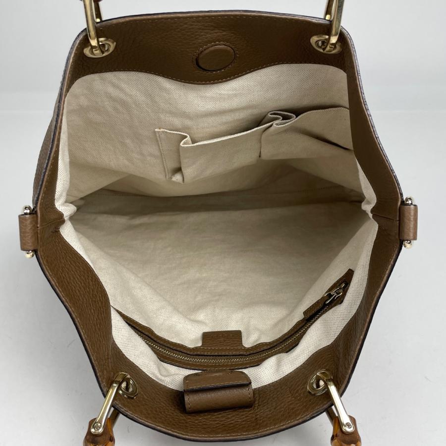 GUCCI バンブー トート ショルダーバック 2way A4可 レザー 茶色 GUCCI（グッチ） バンブー トートバッグ 2WAY ショルダーバッグ トート