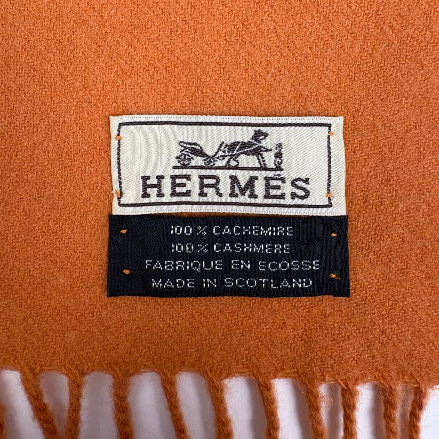HERMES（エルメス） ロゴ マフラー フリンジ マフラー カシミヤ