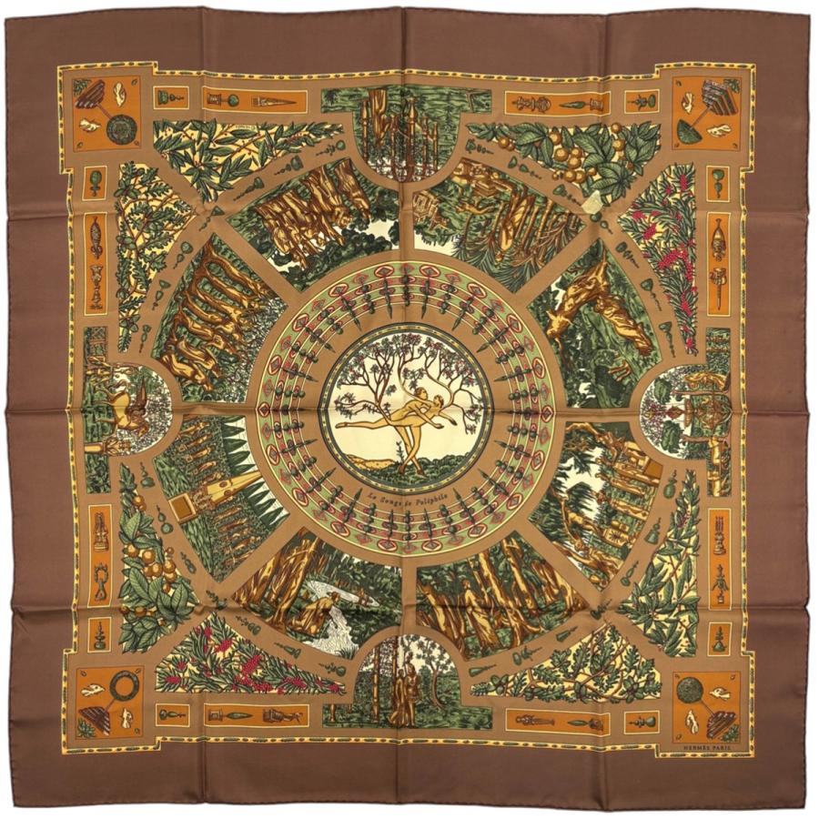 エルメス　ポリフィルの夢想　90×90タグ付き HERMES（エルメス） カレ90 Le Songe de Poliphile ポリフィルの夢想