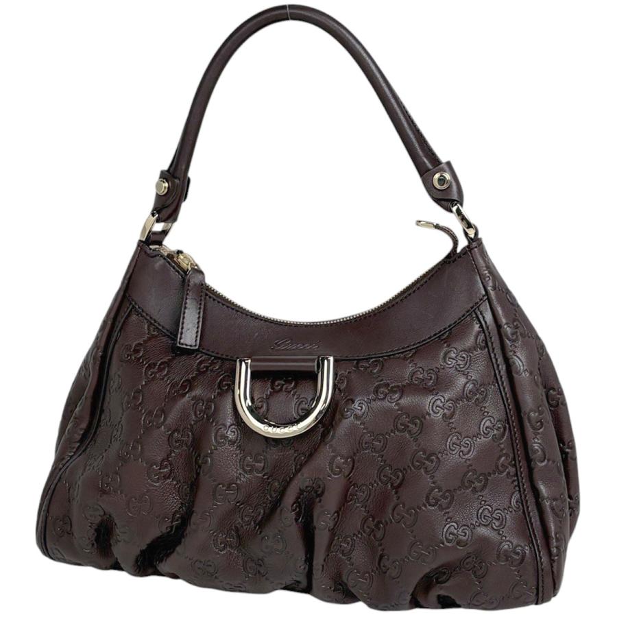 GUCCI（グッチ） グッチシマ ショルダーバッグ シマレザー ダーク