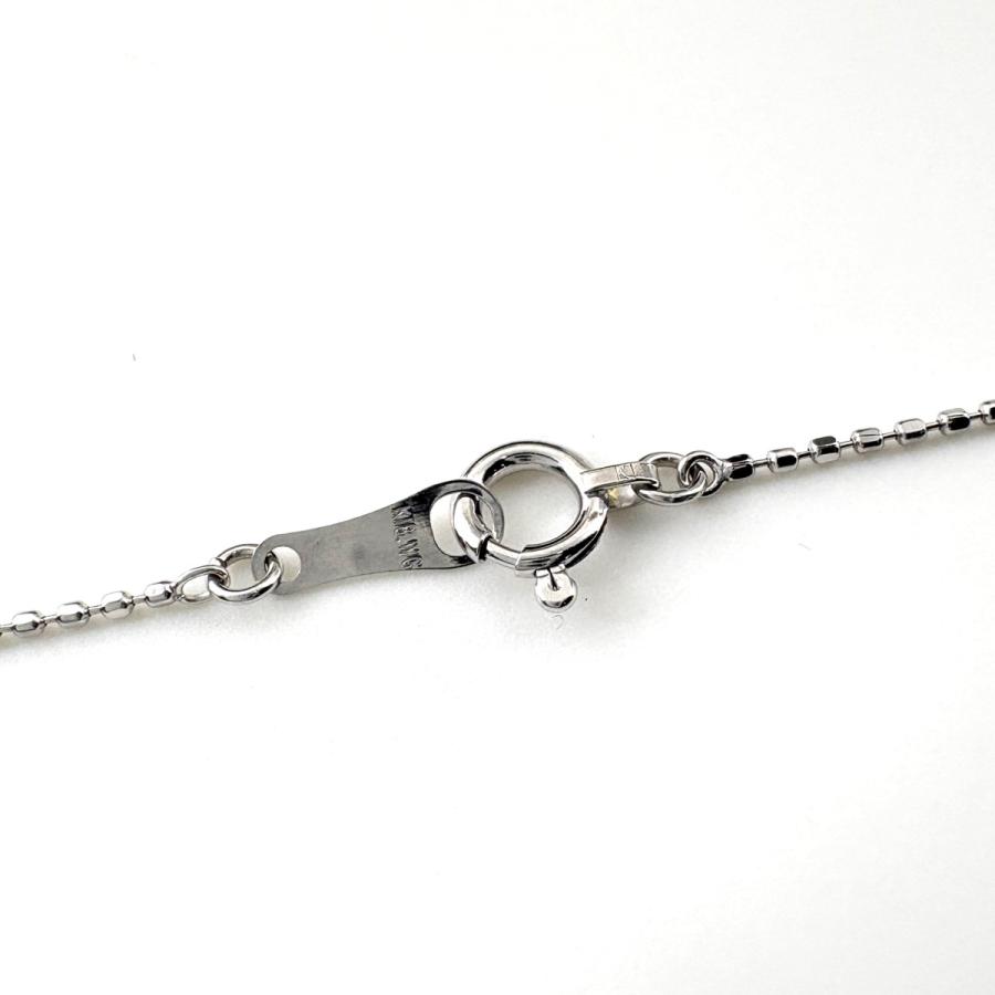 メレダイヤ デザインネックレス WG ホワイトゴールド ペンダント ブルーダイヤトリート ネックレス K18 WG ダイヤモンド レディース 中古