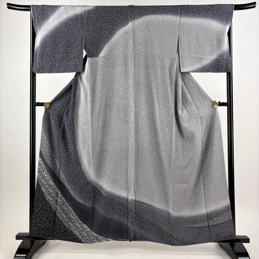 美品 訪問着 身丈160cm 裄丈67.5cm L 袷 袋帯セット 花唐草 幾何学模様