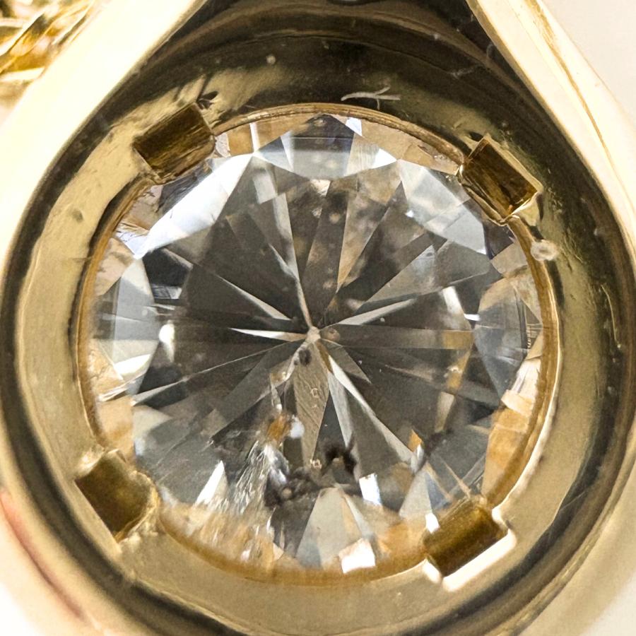 メレダイヤ デザインネックレス YG イエローゴールド ペンダント ネックレス K18 ダイヤモンド レディース 中古_1