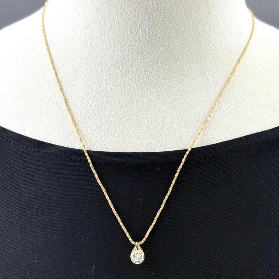 メレダイヤ デザインネックレス YG イエローゴールド ペンダント ネックレス K18 ダイヤモンド レディース 中古_3