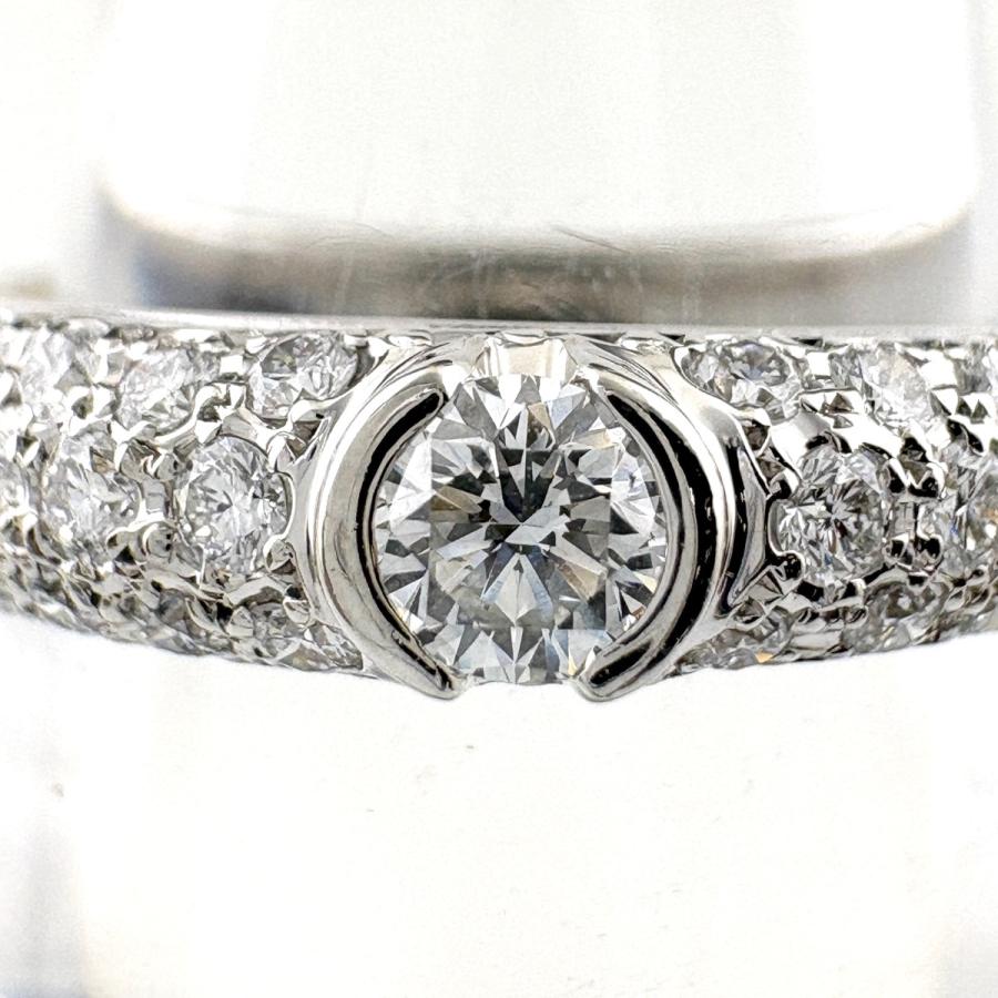 ミキモト 真珠12mm プラチナ 指輪 メレダイヤ 19号 MIKIMOTO（ミキモト） メレダイヤ デザインリング プラチナ 指輪