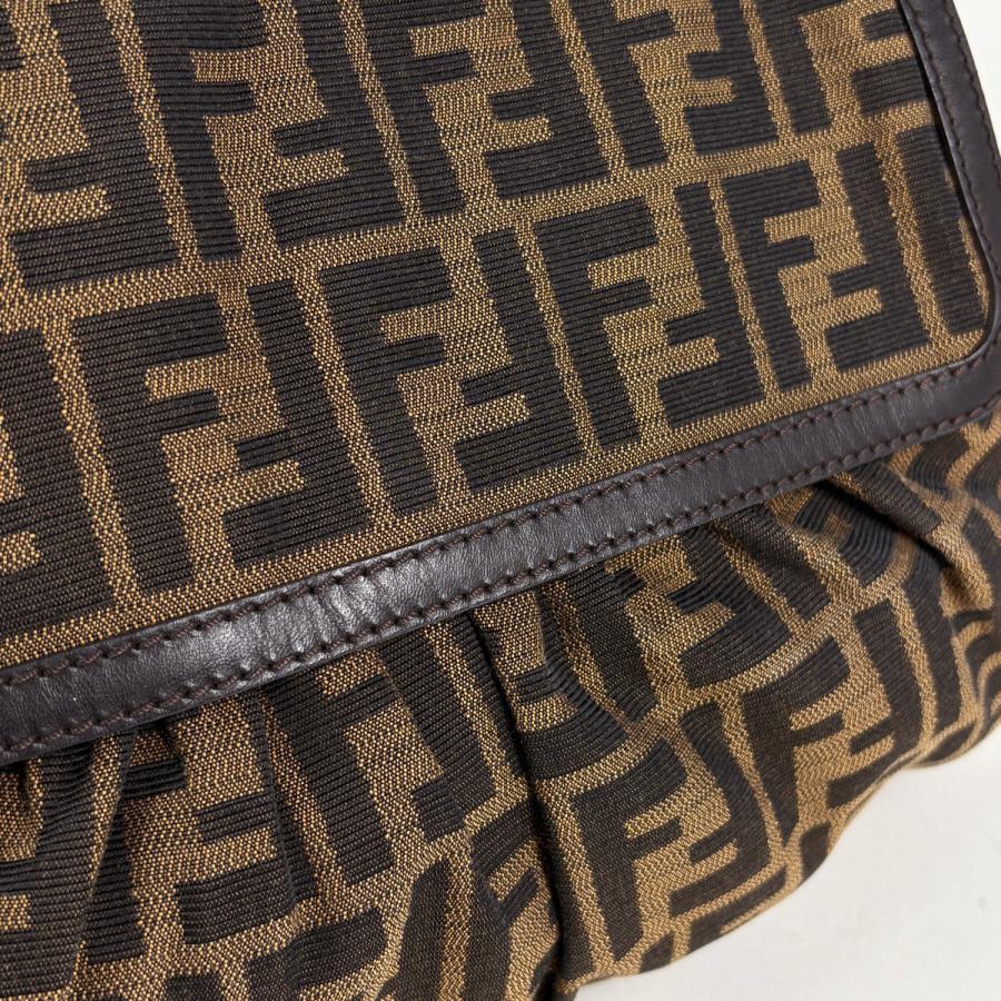 フェンディ FENDI ズッカ柄 ショルダーバッグ ハンドバッグ キャンバス ブラウン 8BR436 中古_3